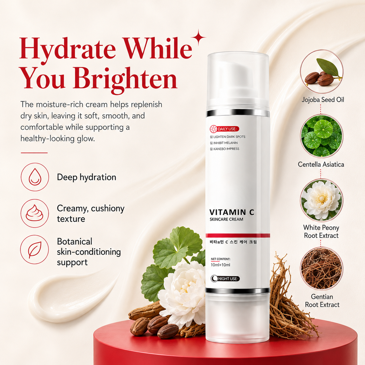 🎉Halloween Sale🎉 Tranexamic Acid Vitamin C Face Cream – Spot Fading & Skin Brightening Daily